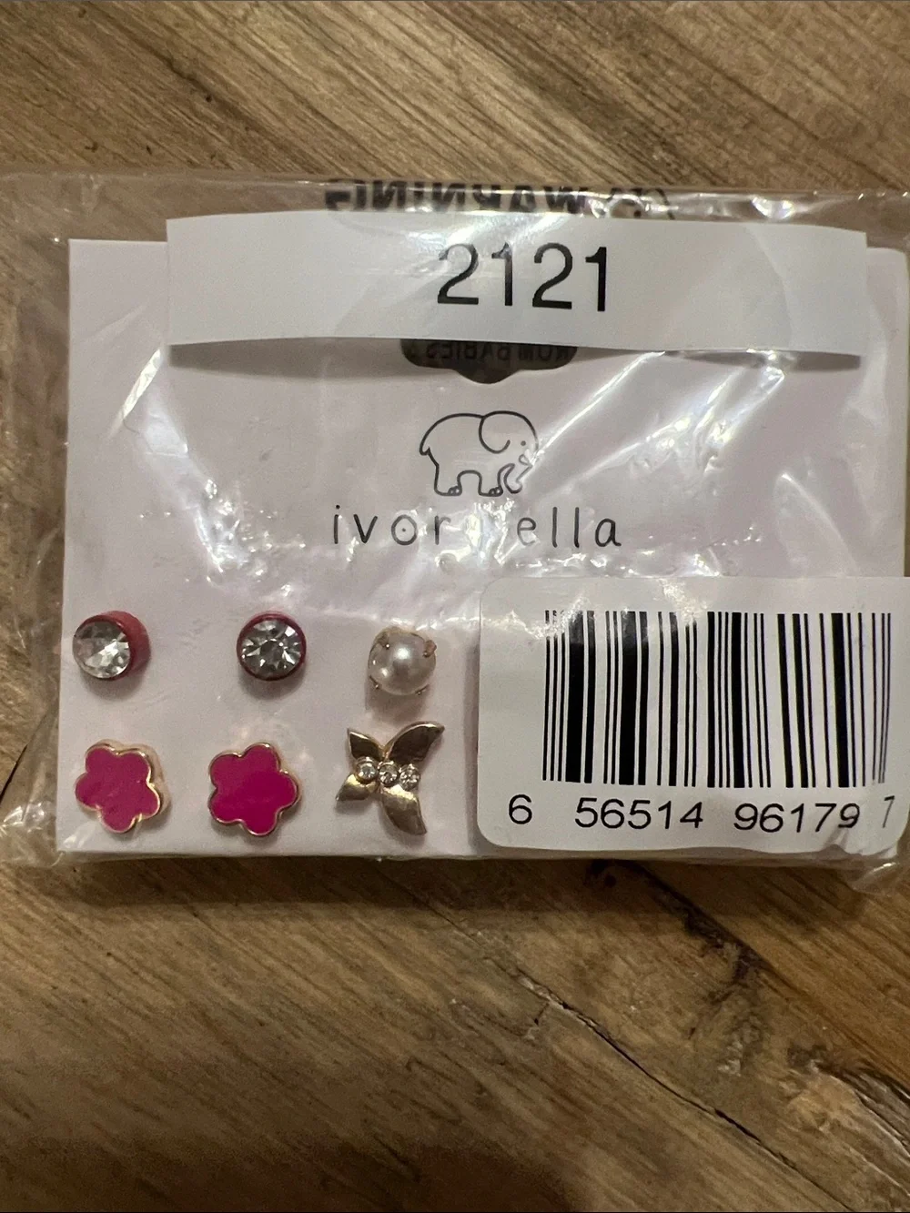 3/$18 ivory ella Kids 6-Pair Stud Earring Set Lot 2121